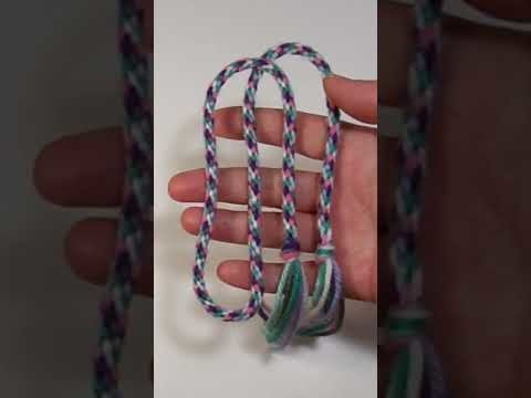How To Make Rope Friendship Bracelet Cord Tutorial - Beginner Kumihimo Yarn Braid #shorts