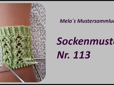 Sockenmuster Nr. 113 - Strickmuster in Runden stricken. Socks knitting pattern