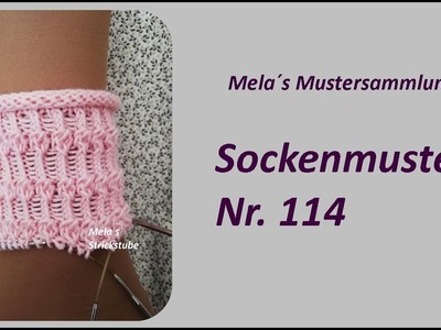 Sockenmuster Nr. 114 - Strickmuster in Runden stricken. Socks knitting pattern