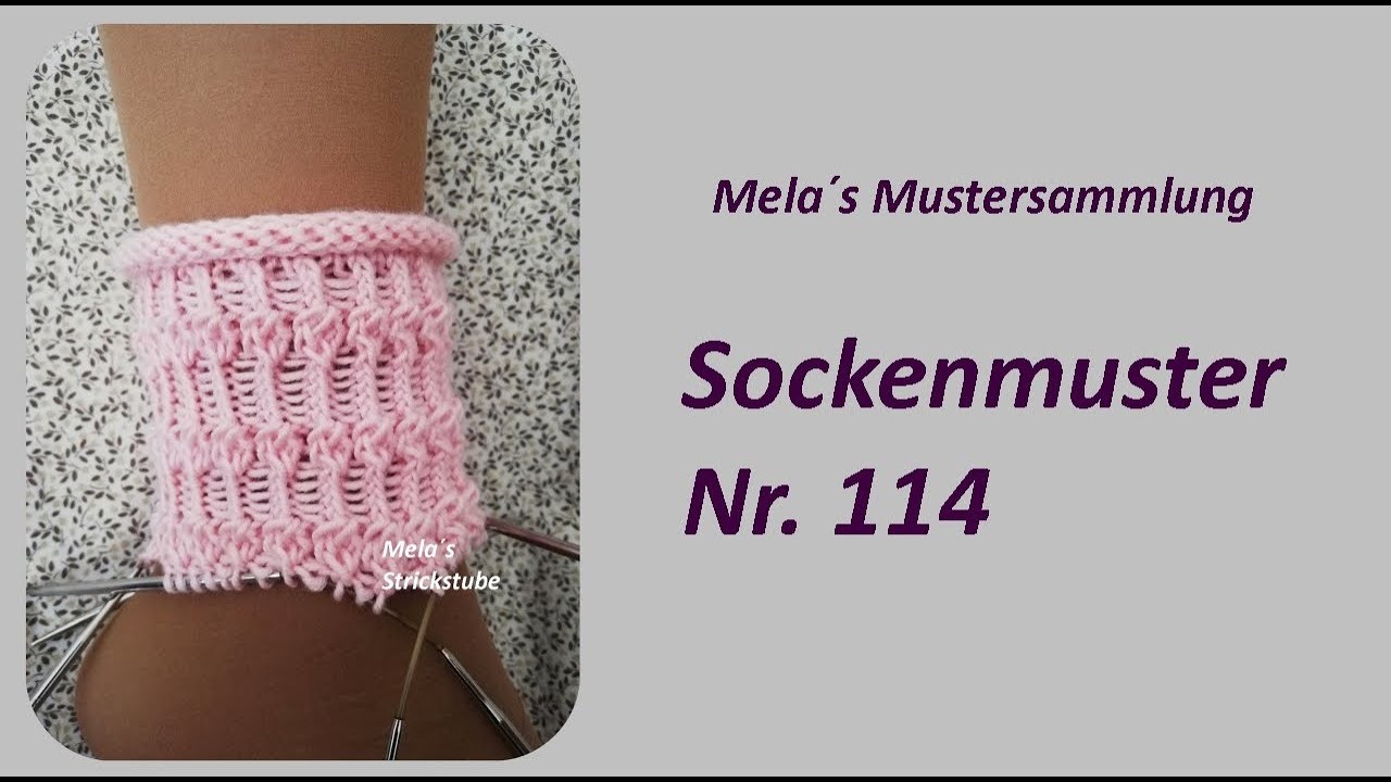 Sockenmuster Nr. 114 - Strickmuster in Runden stricken. Socks knitting pattern