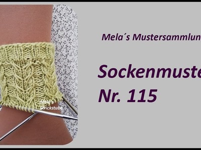 Sockenmuster Nr. 115 - Strickmuster in Runden stricken. Socks knitting pattern