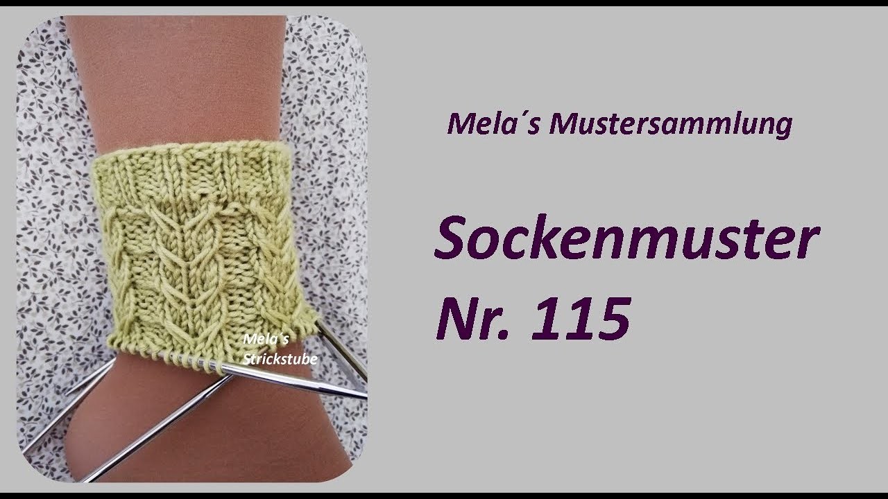 Sockenmuster Nr. 115 - Strickmuster in Runden stricken. Socks knitting pattern