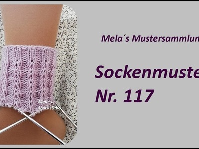 Sockenmuster Nr. 117 - Strickmuster in Runden stricken. Socks knitting pattern