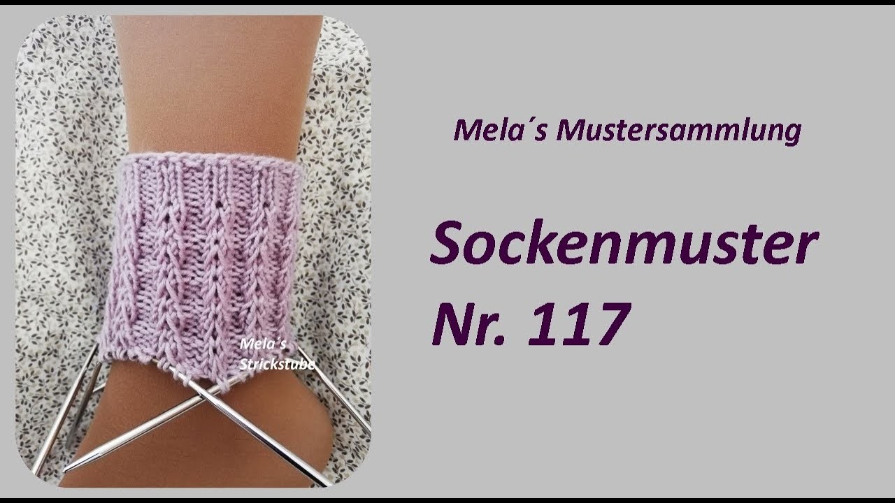 Sockenmuster Nr. 117 - Strickmuster in Runden stricken. Socks knitting pattern