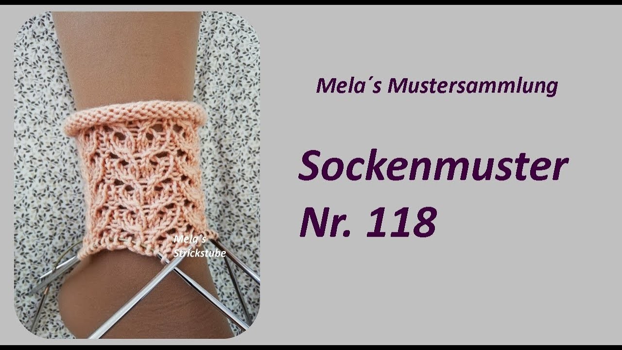 Sockenmuster Nr. 118 - Strickmuster in Runden stricken. Socks knitting pattern