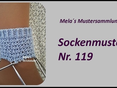 Sockenmuster Nr. 119 - Strickmuster in Runden stricken. Socks knitting pattern