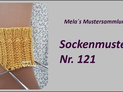 Sockenmuster Nr. 121 - Strickmuster in Runden stricken. Socks knitting pattern