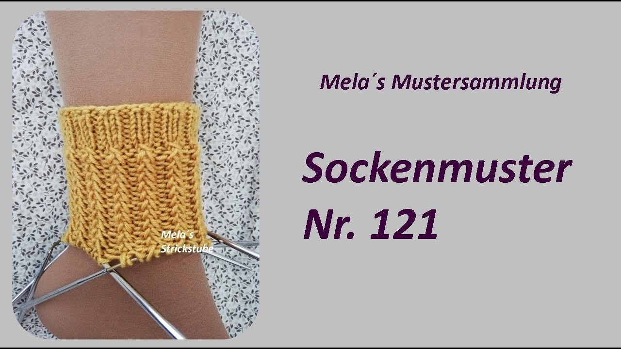 Sockenmuster Nr. 121 - Strickmuster in Runden stricken. Socks knitting pattern