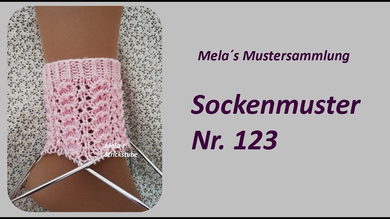 Sockenmuster Nr. 123 - Strickmuster in Runden stricken. Socks knitting pattern