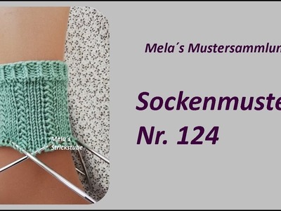 Sockenmuster Nr. 124 - Strickmuster in Runden stricken. Socks knitting pattern