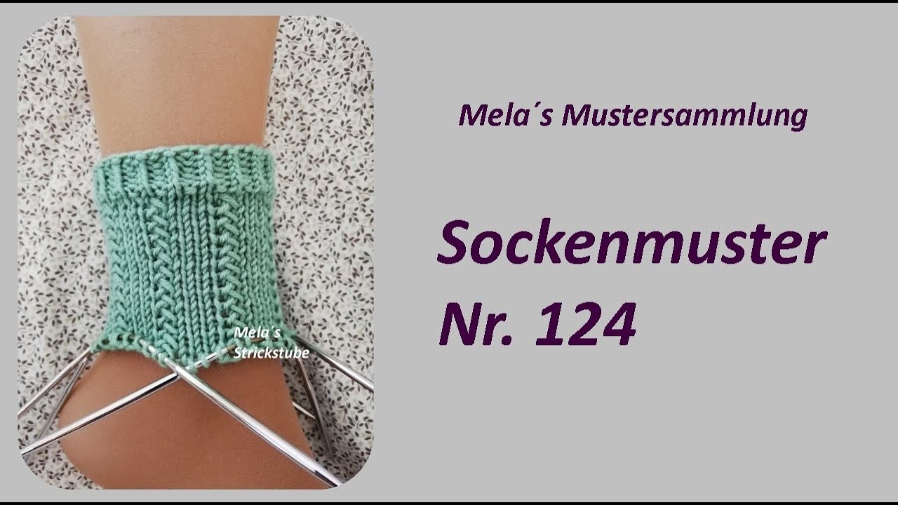 Sockenmuster Nr. 124 - Strickmuster in Runden stricken. Socks knitting pattern