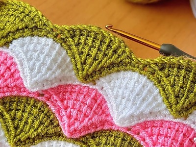Super esay Tunisan knitting Crochet beybi blanket Muhteşem Tunus işi örgü modeli