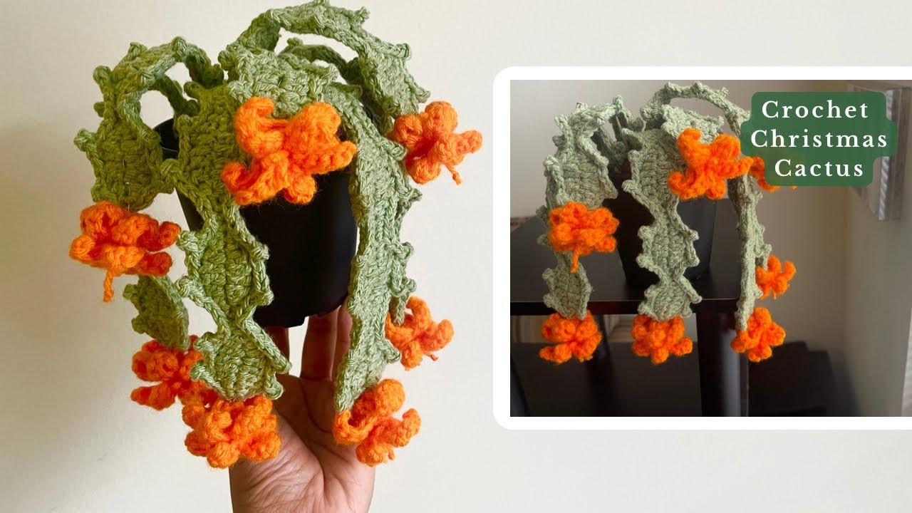 Crochet Cactus with Flowers | Crochet Christmas Cactus