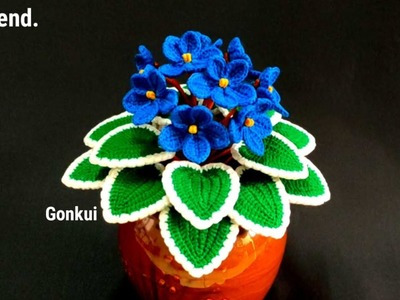 Crochet flower | Crochet Blue African Violet Ep4 end. ???? Assembling flowers #crochetflower #crochet