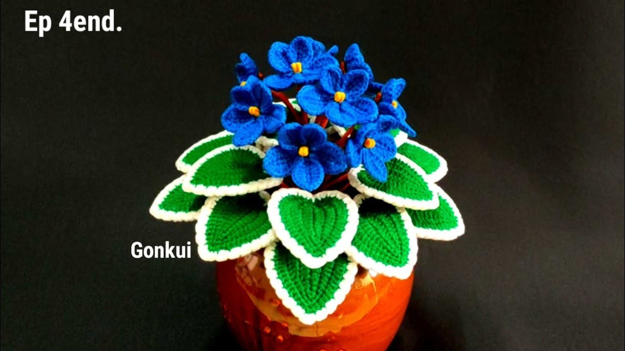 Crochet flower | Crochet Blue African Violet Ep4 end. ???? Assembling flowers #crochetflower #crochet