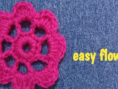 CROCHET: How to crochet flower | flor plana de croche |  crochet flower