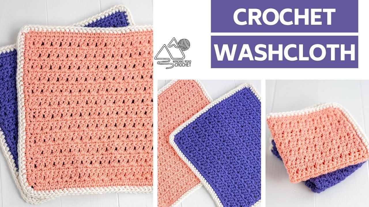 EASY and Fast Crochet Washcloth: Pretty Texture Pattern by Winding Road Crochet