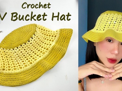 Easy Crochet Summer Bucket Hat Tutorial | Crochet V Stitch Bucket Hat