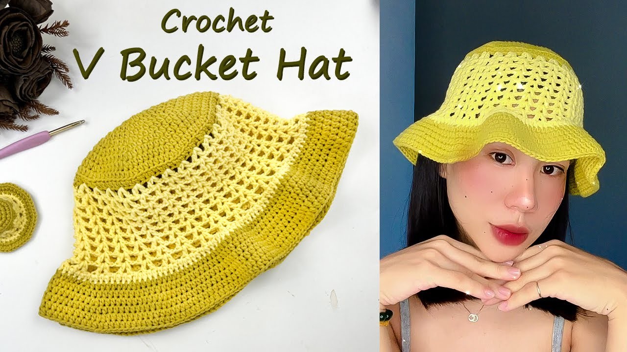 Easy Crochet Summer Bucket Hat Tutorial | Crochet V Stitch Bucket Hat