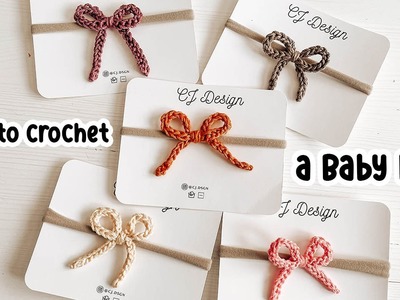 EXTREMELY EASY! How to CROCHET a Baby BOW - Tutorial | CJ Design