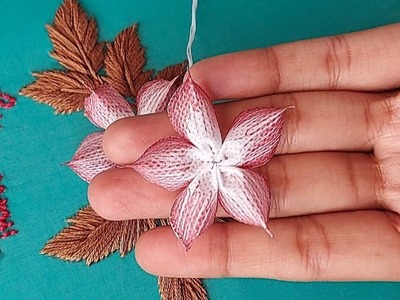 Gorgeous flower???????????? design with new trick|super easy hand embroidery