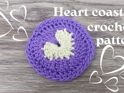 Heart coaster crochet pattern.Crochet circle motif - Video Tutorial