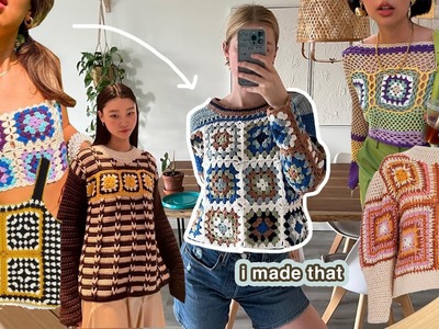 I crocheted a granny square sweater and it’s amazing