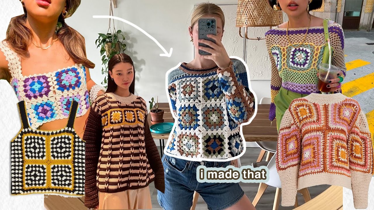 I crocheted a granny square sweater and it’s amazing