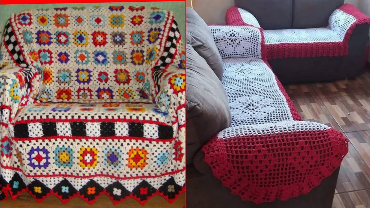 Most beautiful and Stylish crochet sofa cover designs crochet free patterns