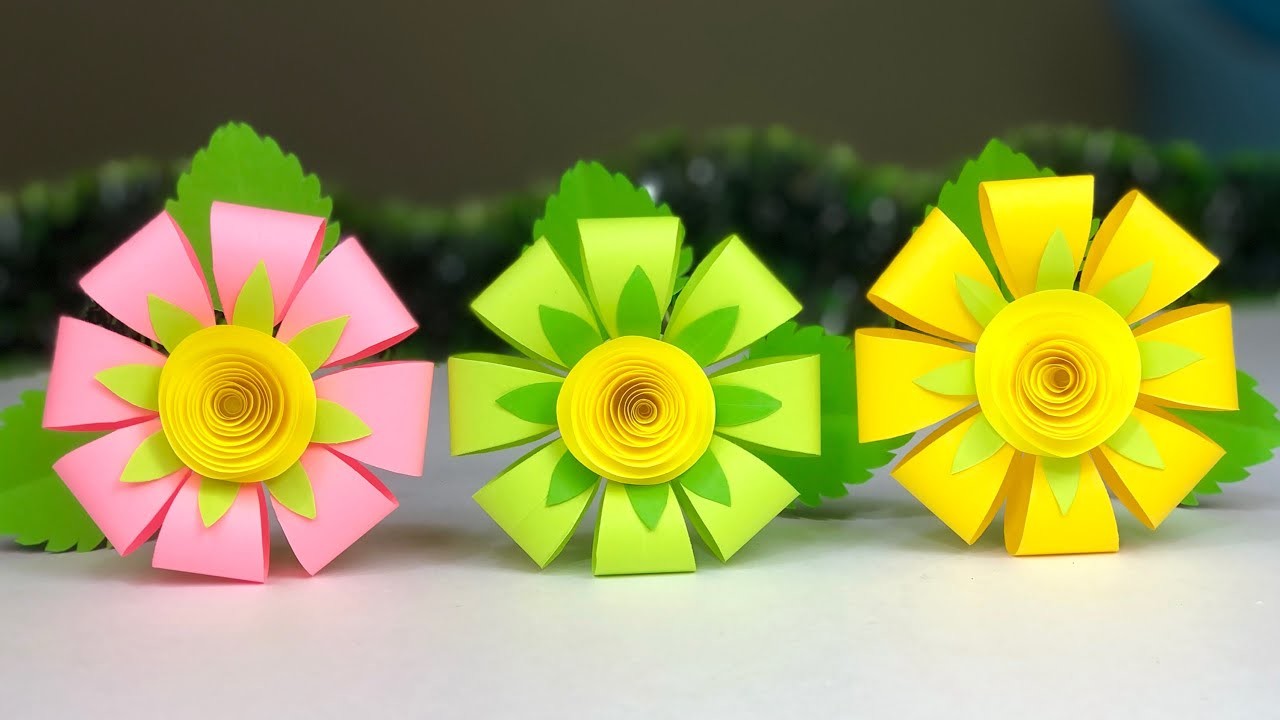 Amazing Paper Flower Making | Paper Flowers | Home Decor | Flower Making | Paper Craft | Crafts DIY