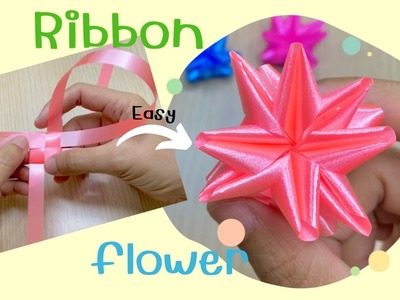 It's so Beautiful!! Easy Ribbon Ixora Flower double layer Craft Making Trick   Ideas Ribbon Flower