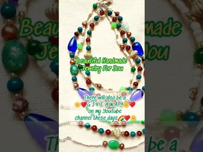 Beautiful Handmade Beaded Jewelry #youtubeshorts #handmadejewelry #beadednecklace