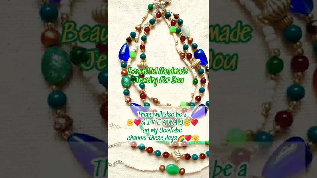 Beautiful Handmade Beaded Jewelry #youtubeshorts #handmadejewelry #beadednecklace