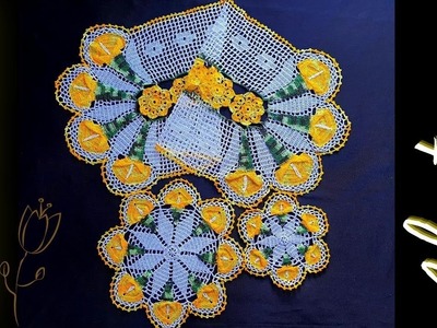 Bonitos PORTAVASOS de ALCATRACES 600 a #crochet y decora tu hogar ???????????? Puntillas Maribel