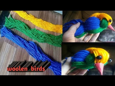 Easy woolen bird craft making|making wool bird |woolen craft