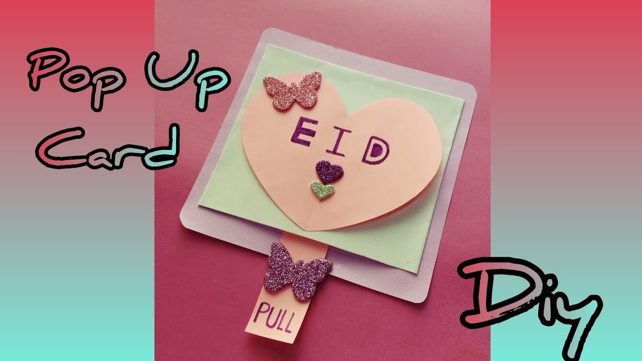 Handmade Easy Popup Butterfly Eid Card| How to make Beautiful Card And Secret Note|DIY Greeting Card