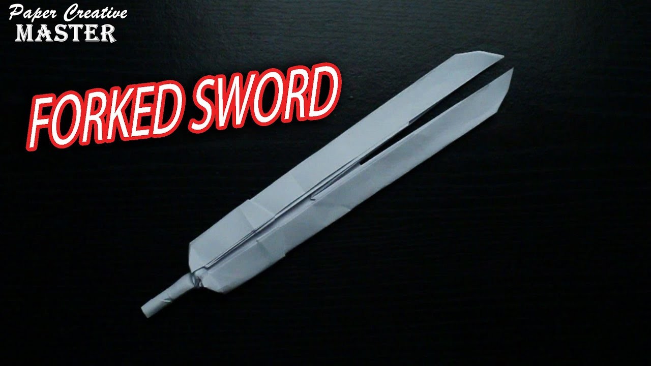 How to make a forked sword out of paper. Origami Sword