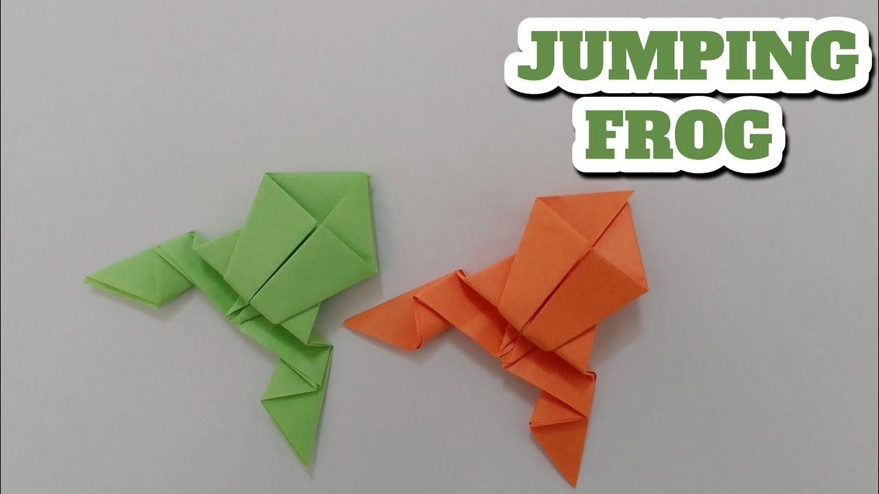 How to make a paper jumping frog - Fun & Easy Origami, Origami Jumping ...