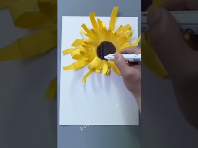 How to make Paper Sunflower ???? | DIY Origami Paper Sunflower ???? | DIY Paper Sunflower Origami