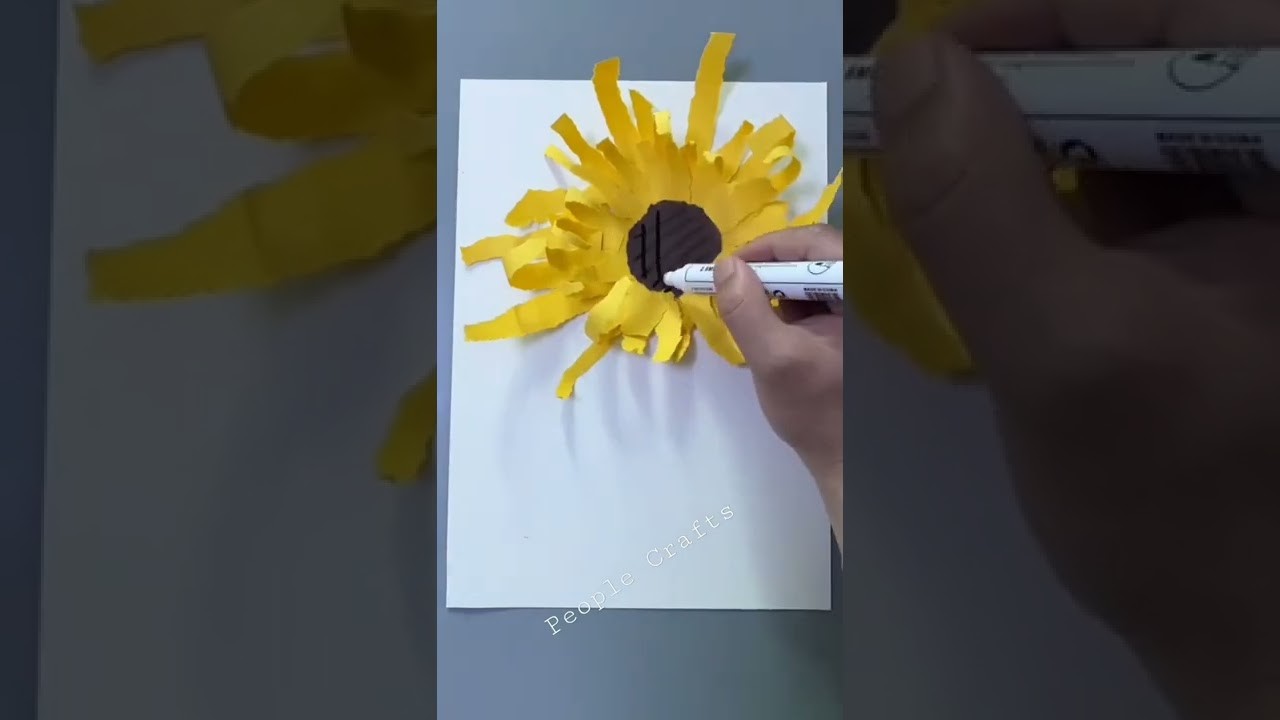 How to make Paper Sunflower ???? | DIY Origami Paper Sunflower ???? | DIY Paper Sunflower Origami