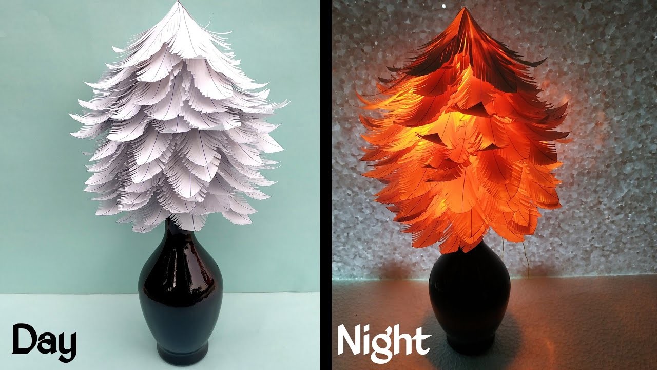 How to Make Table Lamp || Waste Material Craft Idea || Table Lamp Making at Home || Paper Craft Lamp