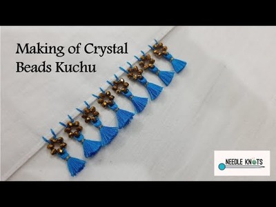 Making of Crystal Beads Kuchu #design13 #regularkuchu #beadskuchu #goldencrystalbeadskuchu