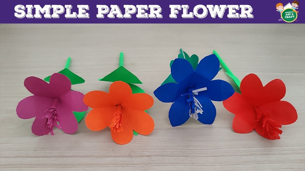 Simple Paper Flower Makingeasy Paper Craft Flowerspaper Flower Making Step By Step