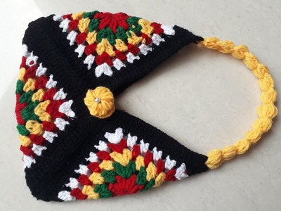 Squre purses.crochet pattern#woolen.makram side purse.granny design#no 7