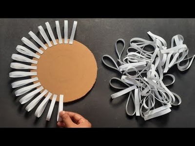 Unique Paper Wall Hanging Craft | Easy Best Out Of Waste Using Cardboard And White Paper diy