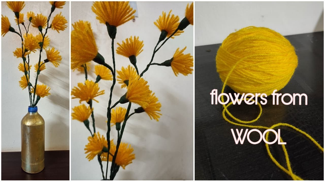 Beautiful and Easy WOOLEN flower craft ideas! wool craft ideas | DIY