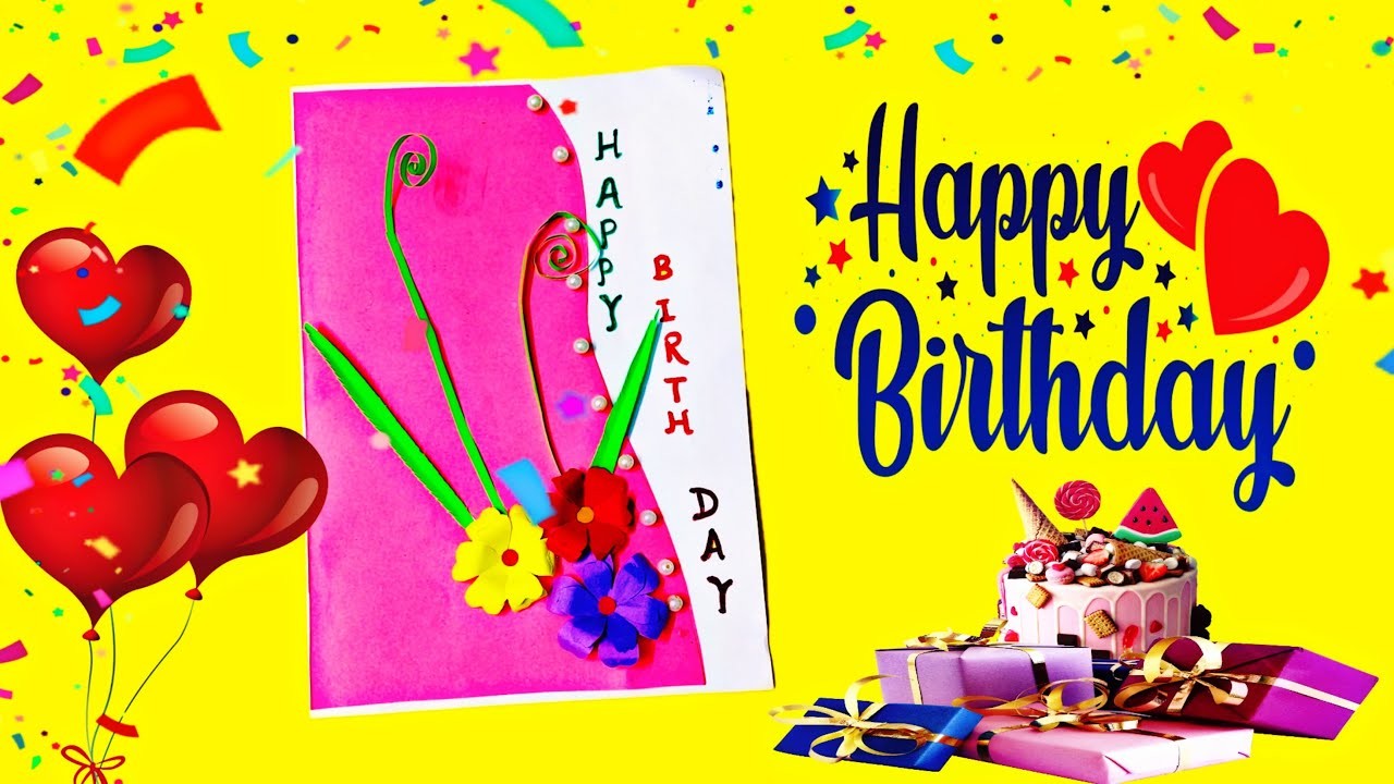 Birthday Card | DIY Birthday Card | How To Make Birthday Card | Easy Beautiful Birthday Card Making