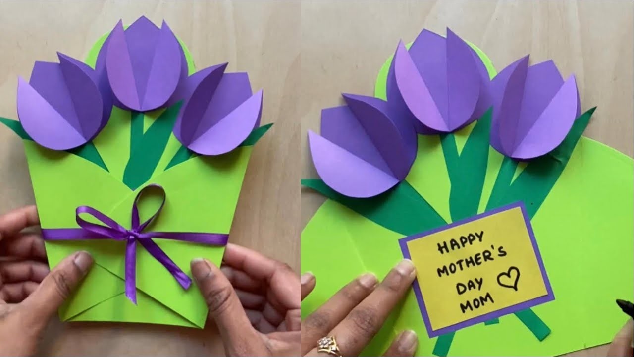 DIY Card for mom | 3D Flower card for Mother’s day | Paper flower card ideas for Mother’s day