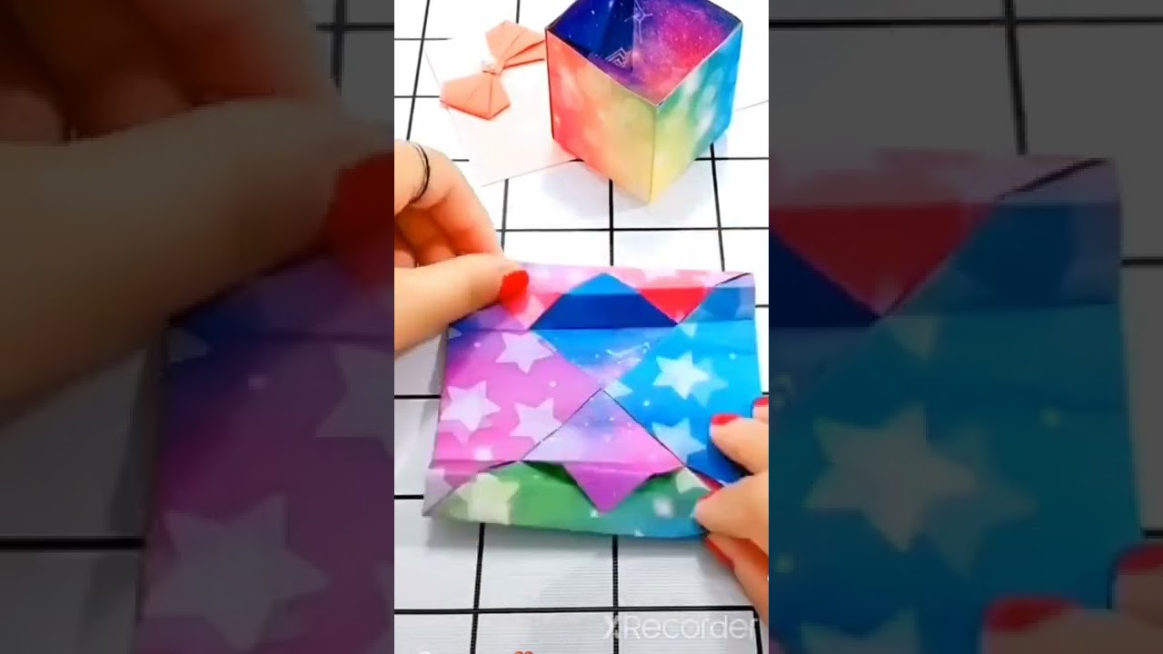 DIY gift box by using colour paper [Mahak art and craft]#origami #shorts #trending #viral