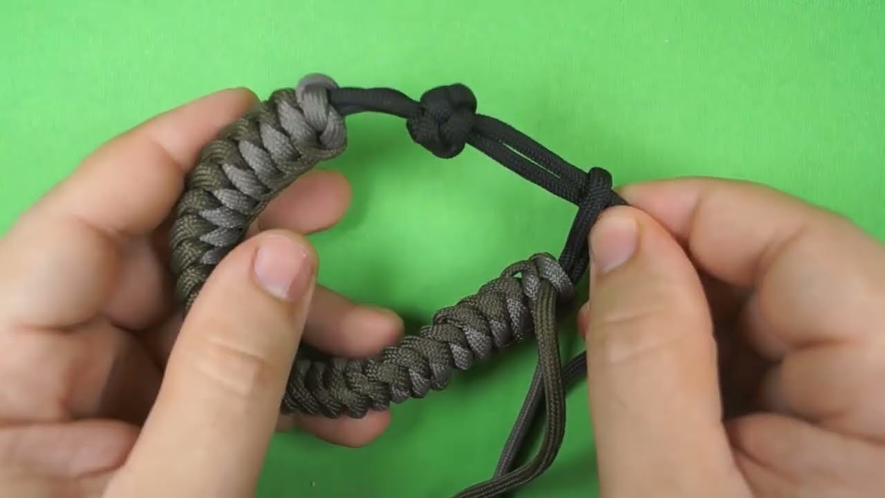 How to make a paracord bracelet,  con tejido entrelazado